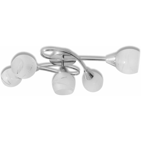 Lampada da Soffitto con Paralumi di Vetro Ellissoidali Lampadario Luce Ambientale da Soffitto Illuminazione Interni E14 per 4/6 Lampadine