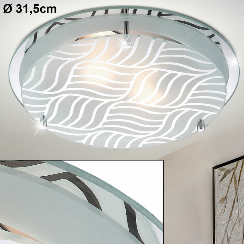 Plafoniera lampada da soffitto cromata vetro