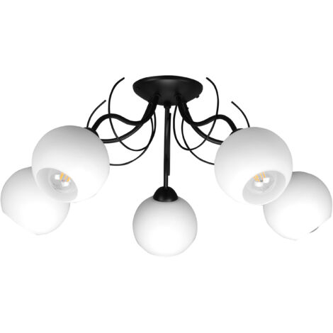 LAMPADA DA SOFFITTO CON PARALUMI IN VETRO CLASSICO E27