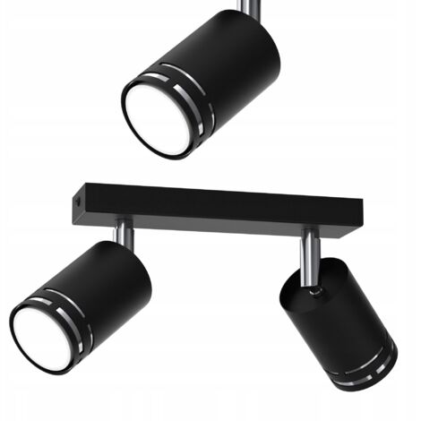 LAMPADA DA SOFFITTO CROMO NERO MOBILE LED GU10 RIFLETTORE SPOT LAMPADA POLACCA