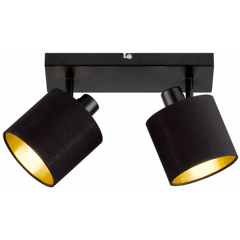 Image of Lampada faretto da soffitto design oro nero punti luce soggiorno orientabili Reality R80332079