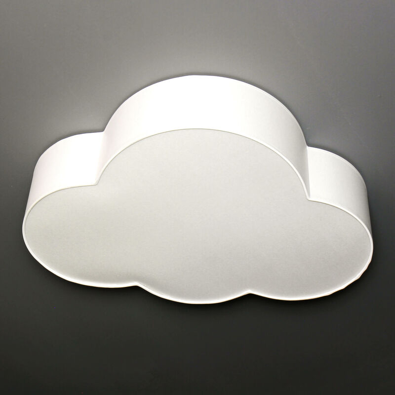 Image of Lampada da soffitto di color bianco per bambini Lampadario a forma di nuvola con 4 punti luce L62cm wolki - Bianco