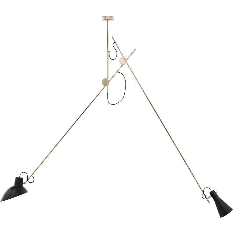 Image of Privatefloor - Lampada da soffitto flessibile - Lampada a sospensione - 2 bracci - Pats Oro - Ferro, Alluminio - Oro