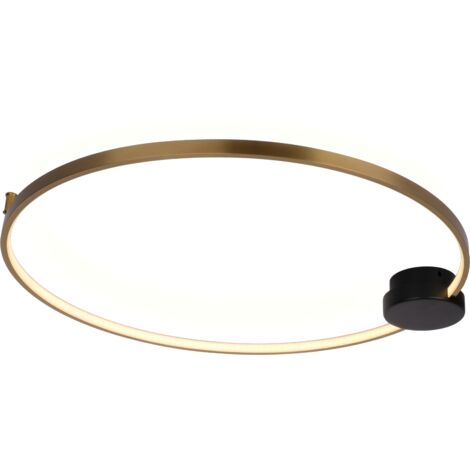 Lampada da soffitto Eye 40 - Plafoniera moderna a LED nera e oro, 40 cm