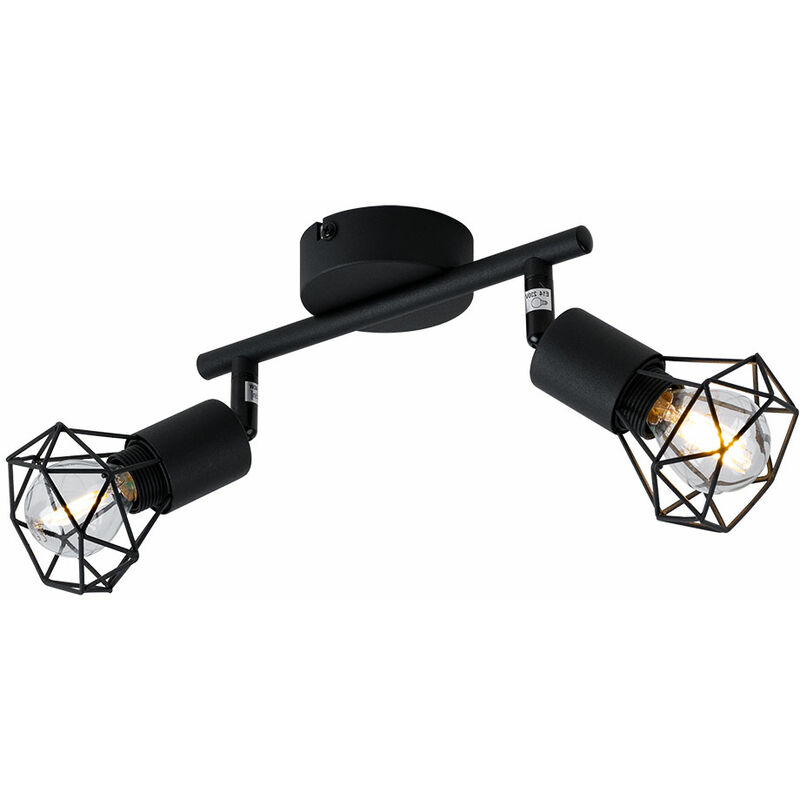 Image of Lampada da soffitto gabbia spot spot bar lampada orientabile nero illuminazione soggiorno Globo 54802S-2