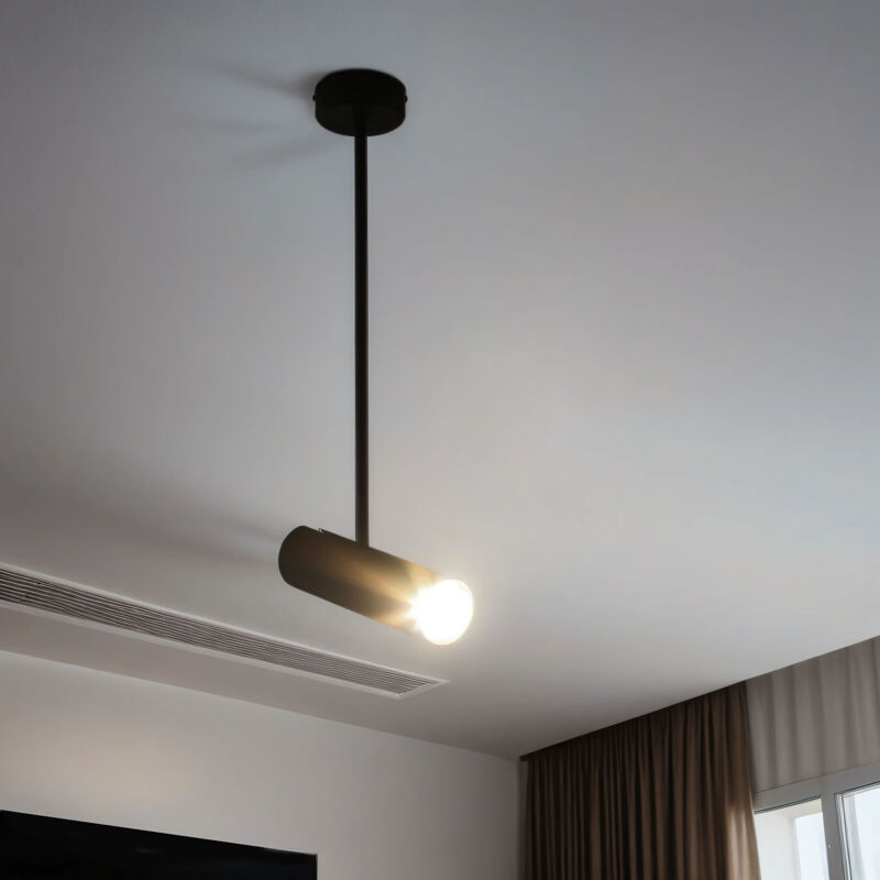 Image of Licht-erlebnisse - Lampada da soffitto per interni orientabile Lampadario girevole Lampada a sospensione in design moderno color nero eye - Nero