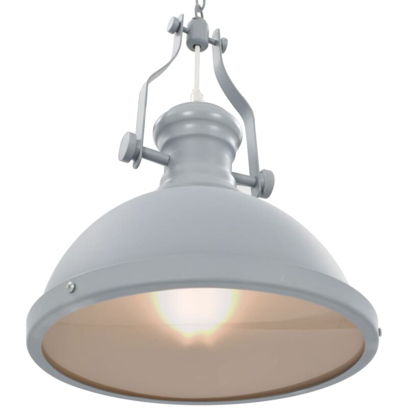 Image of Minkurow - Lampada da soffitto grigia rotonda E27