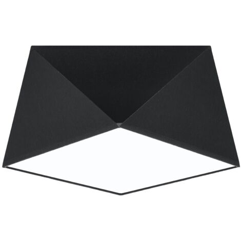 Lampada da soffitto Hexa nero 25x15x25cm Sollux
