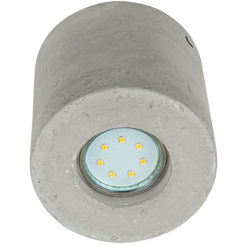 Image of Lampada da soffitto in cemento cilindrica 10 cm piccolo faretto spot da soffitto GU10 per salotto - Grigio