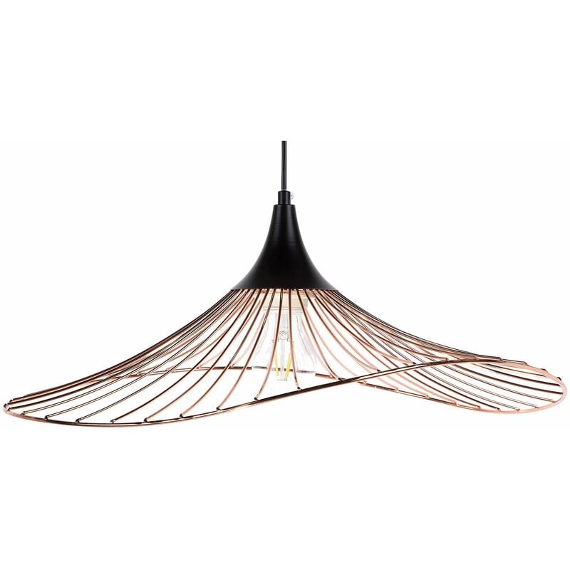 Image of Beliani - Lampada Color Rame con Paralume in Filo Design Industriale Mazaro - Rame