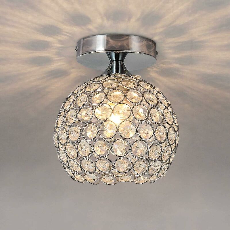 Image of Lampada da soffitto in cristallo 15 cm, lampada da soffitto, illuminazione moderna a soffitto, per camera da letto, soggiorno, corridoio