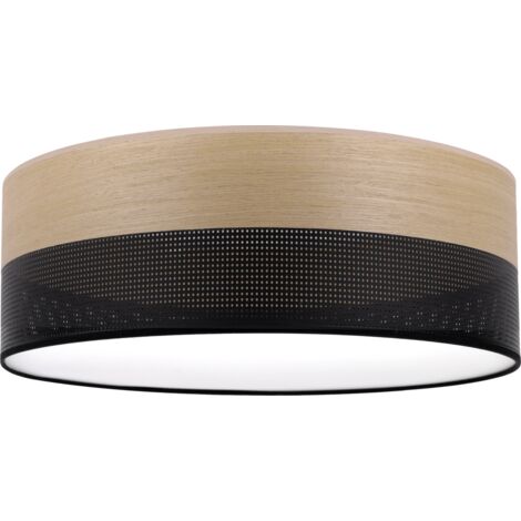 LAMPADA DA SOFFITTO IN LEGNO PLEXI NERO 40CM QUERCIA DORATA