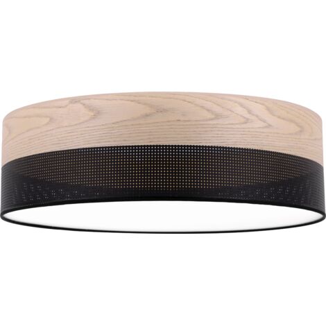LAMPADA DA SOFFITTO IN LEGNO PLEXI NERO 50CM CLASSICO ROVERE