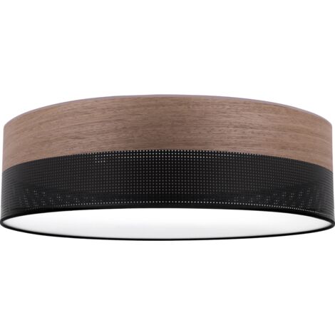 LAMPADA DA SOFFITTO IN LEGNO PLEXI NERO 50CM NOCE