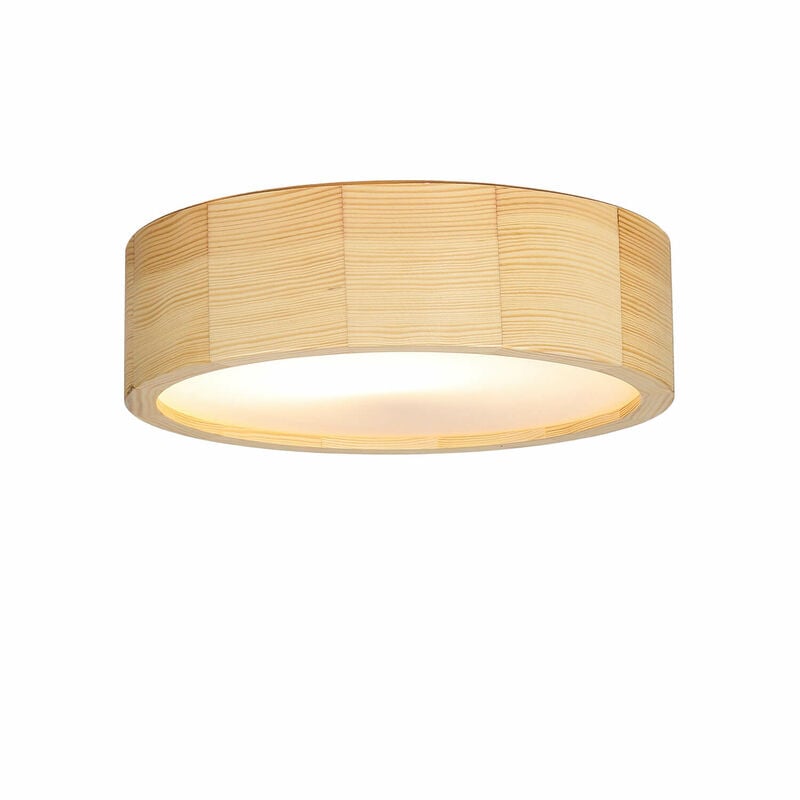 Image of Lampada da soffitto in legno di pino dal design scandinavo rotondo Plafoniera in stile nordico ideale per soggiorno ufficio - Pino