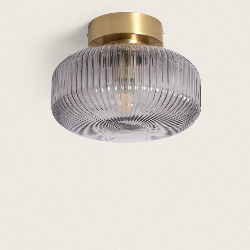 Image of Ledkia - Lampada da Soffitto in Metallo e Vetro Windsor Dorato