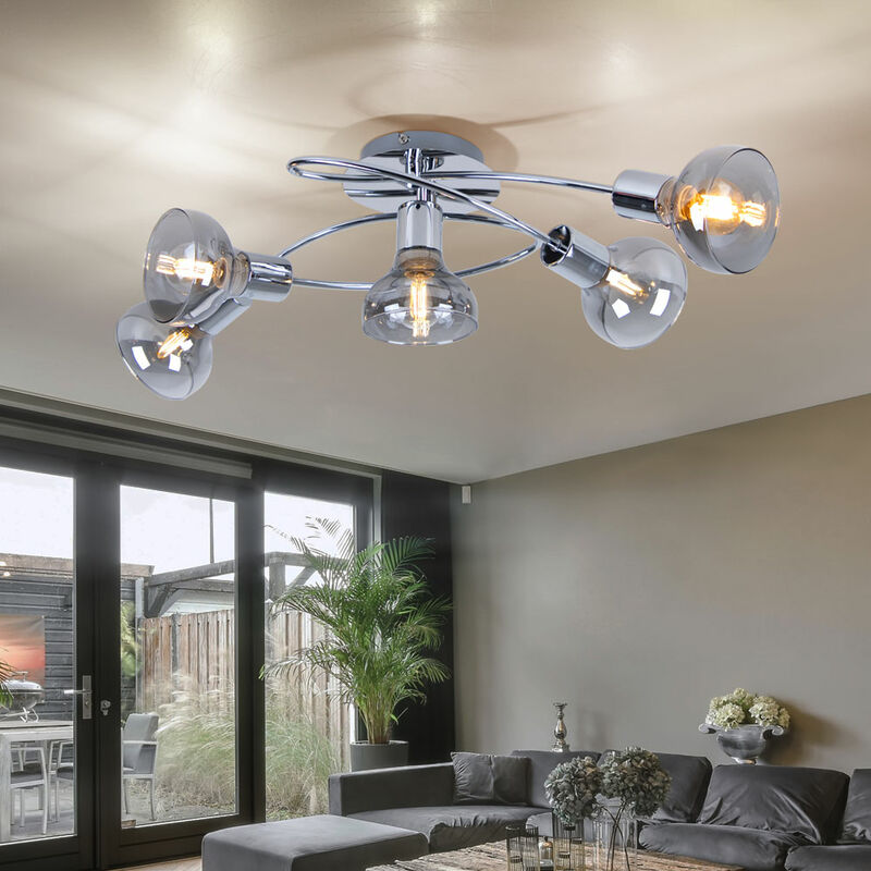 Image of Lampada da soffitto plafoniera lampada da sala da pranzo lampada da cucina lampada da soggiorno lampada da corridoio, metallo vetro cromato, 5