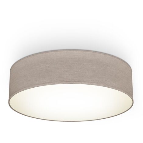 Lampada da soffitto in tessuto paralume tessile lampada da soffitto soggiorno camera da letto taupe 2xE27