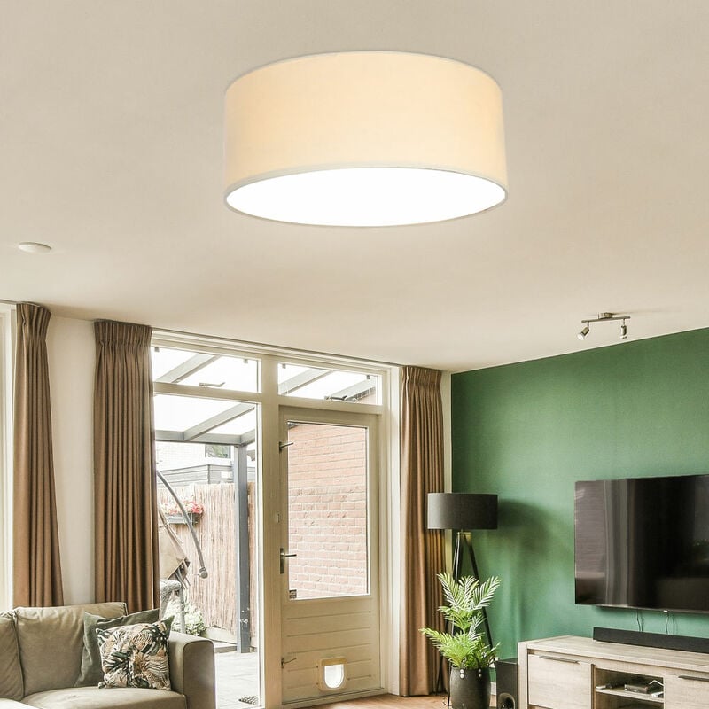 Image of Etc-shop - Lampada da soffitto in tessuto illuminazione soggiorno lampada faretto beige in un set di lampadine a led