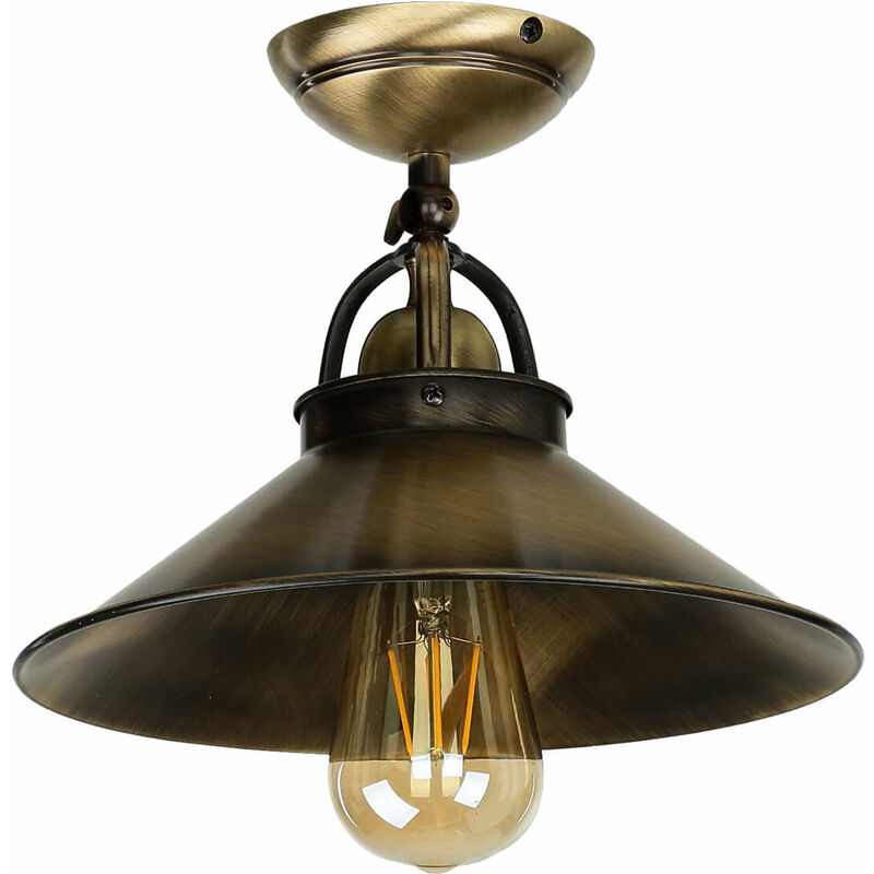 Image of Licht-erlebnisse - Lampada da soffitto per interni in vero ottone bronzato Elegante Lampadario realizzato a mano design retrò per salotto corridoio