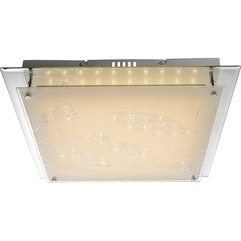 Image of Etc-shop - Lampada da soffitto camera da letto lampada lampada soggiorno lampada vetro lampada sala da pranzo, vetro cromato satinato decoro