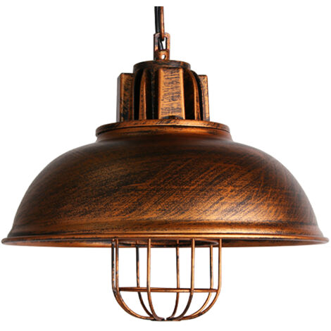 Lampada da Soffitto Industriale Vintage Lampadario a Sospensione E27 in Metallo Ø33cm Retro Interni per Cucina Camera da letto Sala Da Pranzo