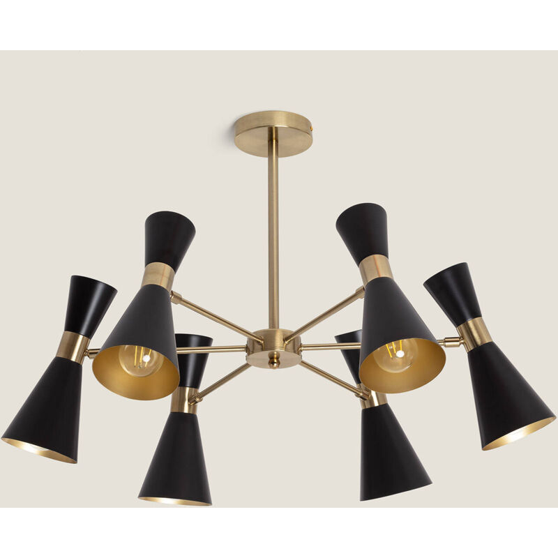 Lampada da Soffitto Alluminio 6 Faretti Jigger Nero