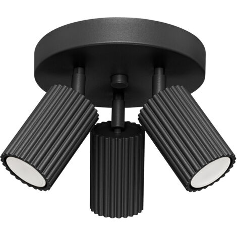 Lampada da soffitto Karbon nero 19.5x18x19.5cm Sollux