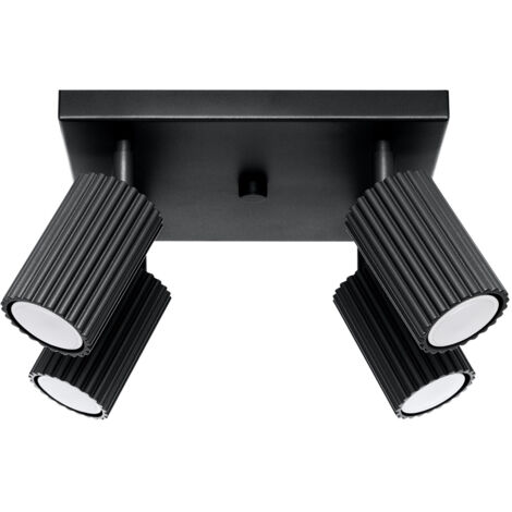 Lampada da soffitto Karbon nero 25x16.5x25cm Sollux