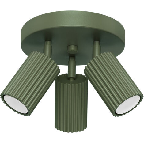 Lampada da soffitto Karbon verde oliva 19.5x18x19.5cm Sollux