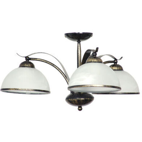 Lampada da soffitto KORFU in ottone antico 3-flmg