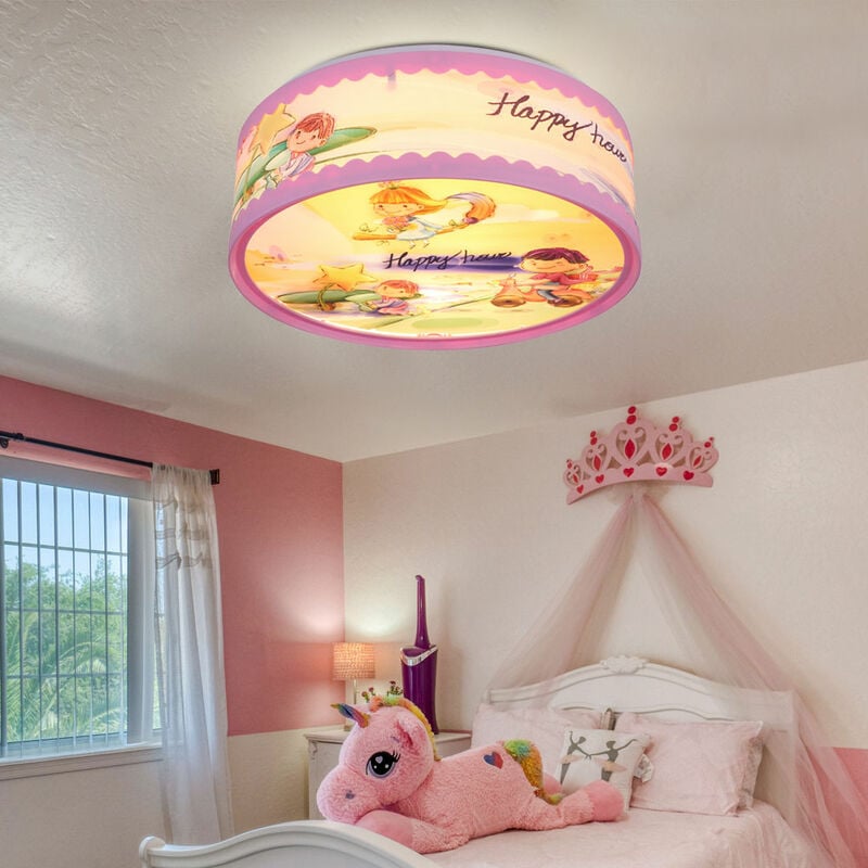 Image of Lampada da soffitto lampada da soffitto lampada da camera per bambini lampada da gioco per bambini, motivo per bambini multicolore, 1x attacco E14,