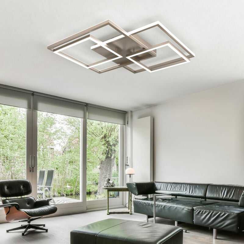 Image of Lampada da soffitto, lampada da soffitto, lampada di design, lampada da soggiorno, lampada da camera da letto, 3 livelli, metallo argento, led 62W
