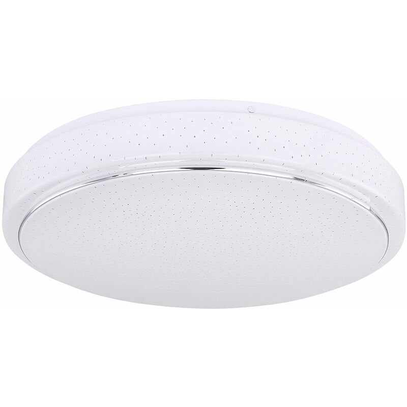 Image of Lampada da soffitto Lampada da soffitto Lampada rotonda Lampada da interni metallo, bianco opale, acrilico, cromo specchiato, 1x LED 24 watt 1468