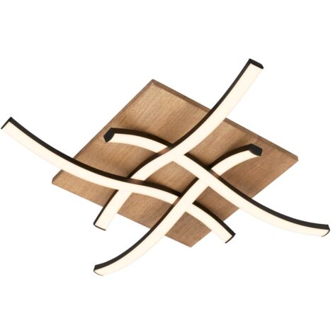 Lampada da soffitto Lampada da soffitto ondulata Camera da letto Soggiorno Bianco caldo Legno