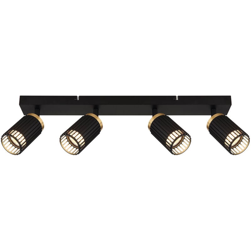 Lampada da soffitto Lampada da soffitto Spot regolabile Lampada da soggiorno oro nero, 4x GU10, LxLxH 53x12,5x15,5 cm