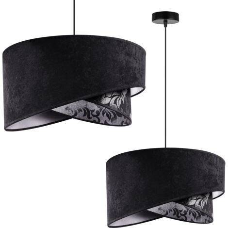 LAMPADA DA SOFFITTO LAMPADARIO A SOSPENSIONE PARALUME NERO