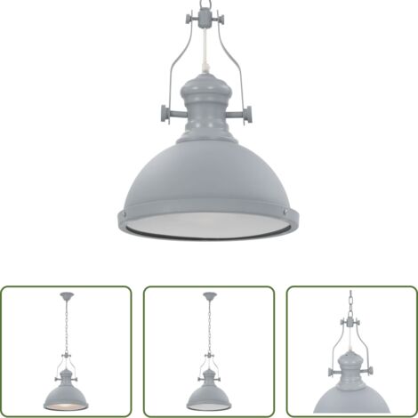 Lampada da soffitto -  Lampadario Grigio Rotondo E27