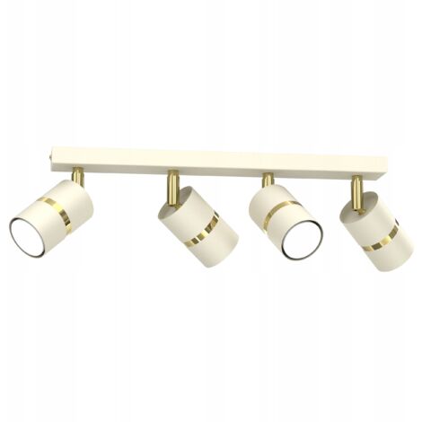 LAMPADA DA SOFFITTO LAMPADARIO TUBO METALLO LED GU10 BEIGE ORO SPOT TUBO