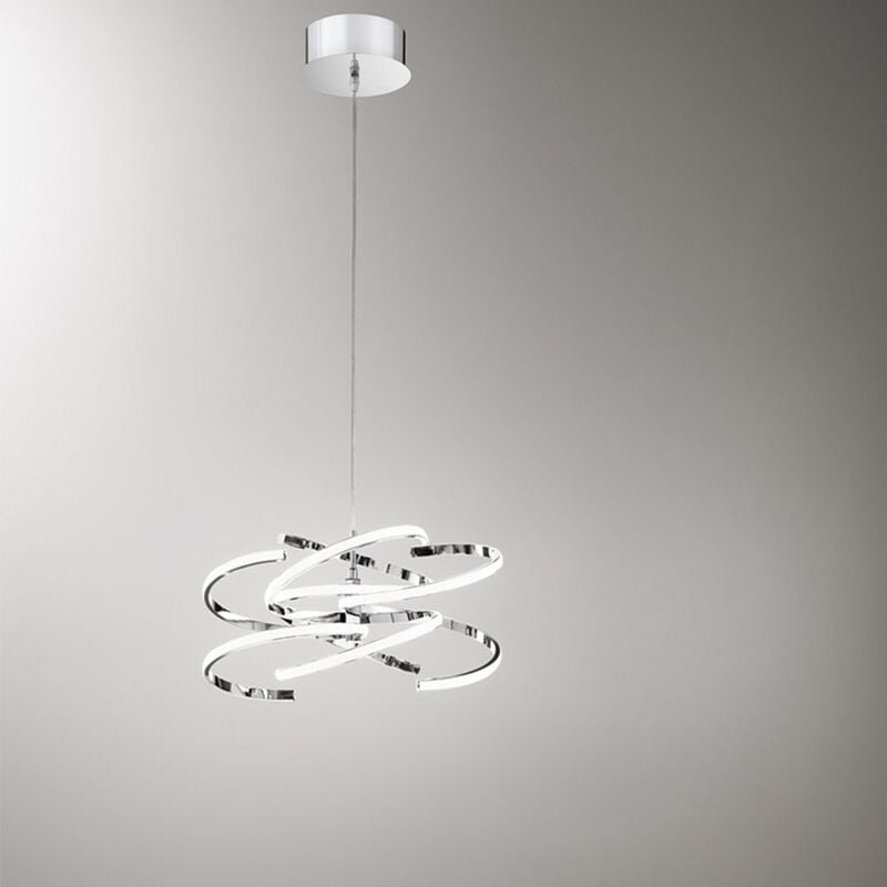 Image of Perenz - Lampadario In Metallo Moderno Nest Cromo Led Luce Calda Piccolo - Bianco