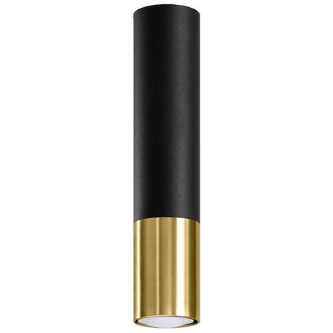 Lampada da soffitto Loopez oro nero 6x29x6cm Sollux