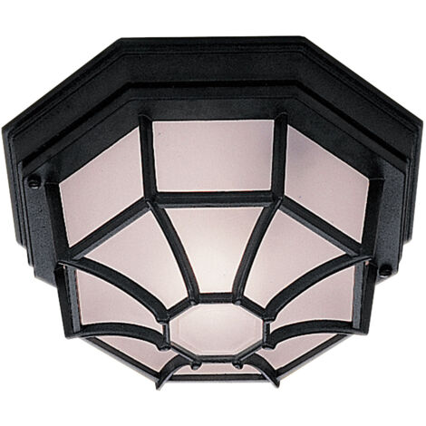 Lampada da soffitto Luce da esterno Alluminio vetro dimmerabile Nero Illuminazione da giardino