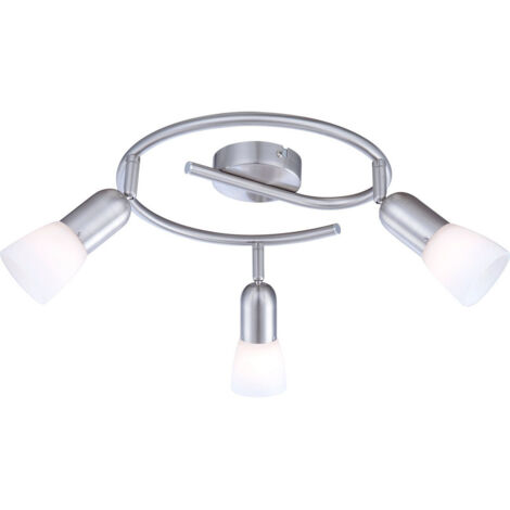 Lampada da soffitto luce metallo nichel opaco bianco punti mobili soggiorno camera da letto
