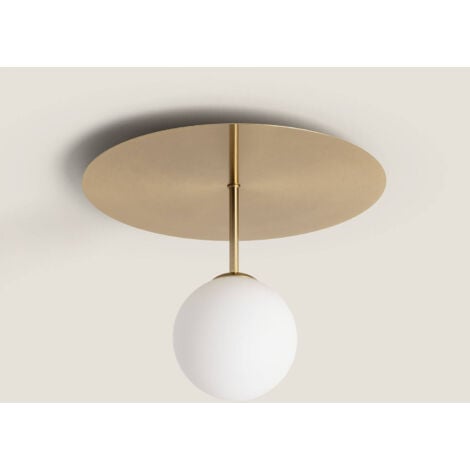 LEDKIA Lampada da Soffitto Metallo e Vetro Moonlight Brass Bianco / Oro