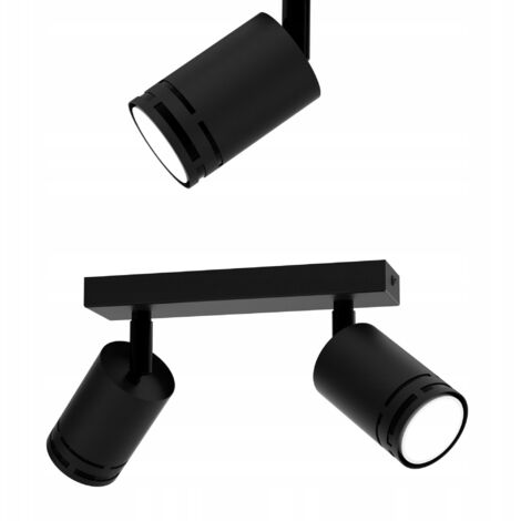 LAMPADA DA SOFFITTO MOBILE NERA LED GU10 SPOT FARETTO ORIENTABILE