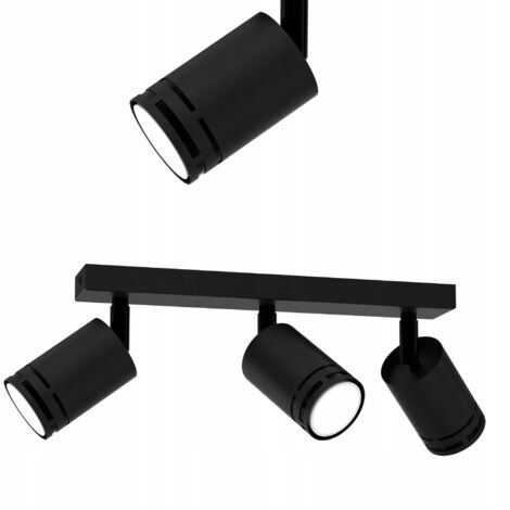 LAMPADA DA SOFFITTO MOBILE NERA LED GU10 SPOT FARETTO ORIENTABILE