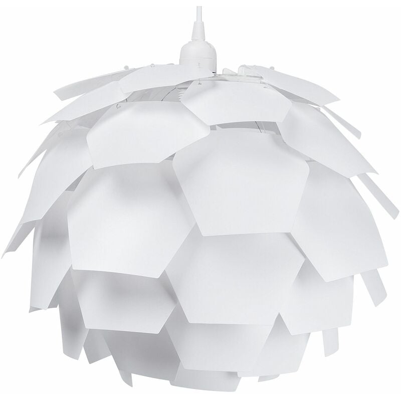 Image of Beliani - Lampadario Moderno Piccolo a Forma di Fiore in Plastica Colore Bianco Segre Mini