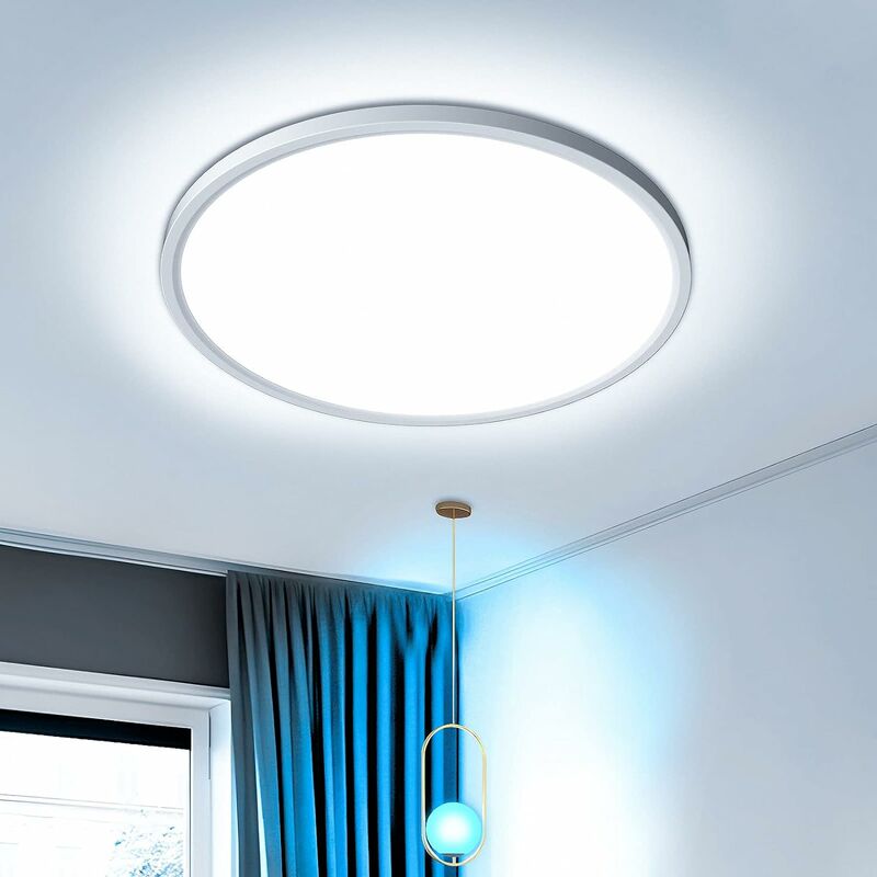 Image of Wottes - Lampada da Soffitto Moderna Plafoniera Rotonda Creativa Illuminazione Soffitto Interna Luce Neutra 30CM Bianco