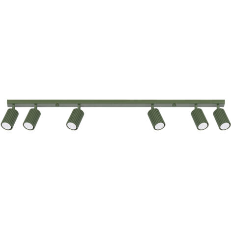 Lampada da soffitto moderna verde oliva, 117 cm, faretti scanalati mobili per soggiorno, corridoio, 6xGU10 10W KARBON Sollux Lighting