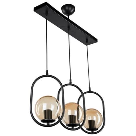 Lampada da soffitto Narissa ASZ1332 in metallo nero con tre portalampada